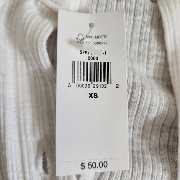 NWT / Banana Republic / Soft Ribbed Knit Button-Down Shirt / White / Size XS - Picture 3 of 5